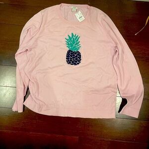 nwt j crew factory purple Pineapple sweater xxl